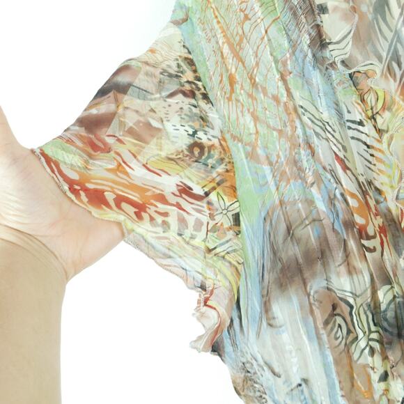 Vintage 2X Topper Y2K Sheer Ruffle Fairy Ethereal Feminine Dainty Boho Cardigan - Picture 3 of 7